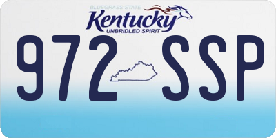 KY license plate 972SSP