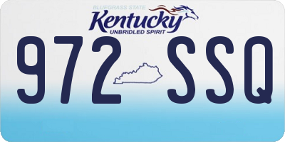 KY license plate 972SSQ