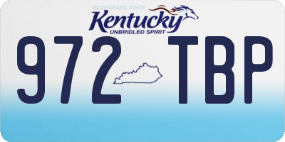 KY license plate 972TBP