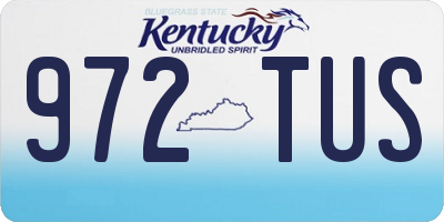 KY license plate 972TUS