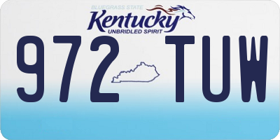 KY license plate 972TUW