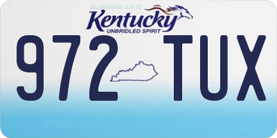 KY license plate 972TUX