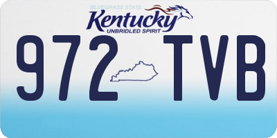 KY license plate 972TVB