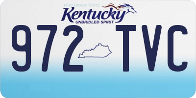 KY license plate 972TVC