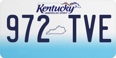 KY license plate 972TVE
