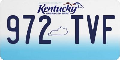 KY license plate 972TVF