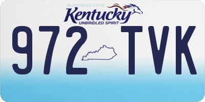 KY license plate 972TVK