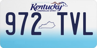 KY license plate 972TVL