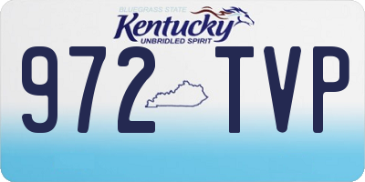 KY license plate 972TVP