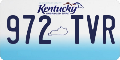 KY license plate 972TVR