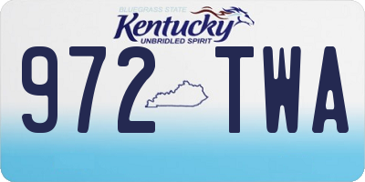 KY license plate 972TWA