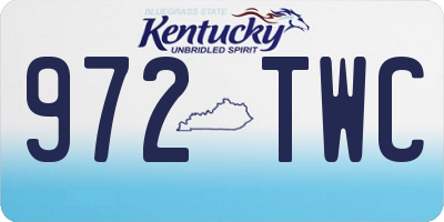 KY license plate 972TWC