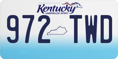 KY license plate 972TWD