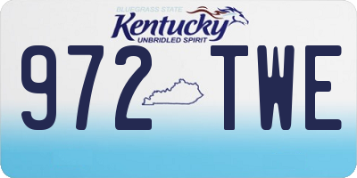 KY license plate 972TWE