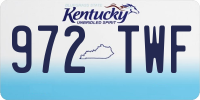 KY license plate 972TWF