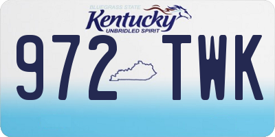 KY license plate 972TWK