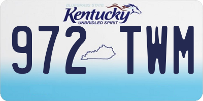 KY license plate 972TWM