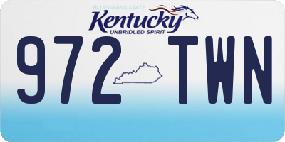 KY license plate 972TWN