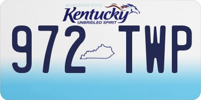 KY license plate 972TWP