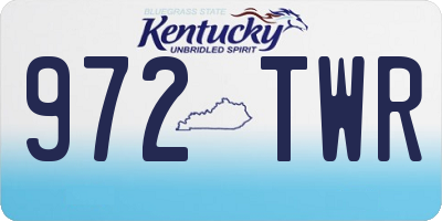 KY license plate 972TWR