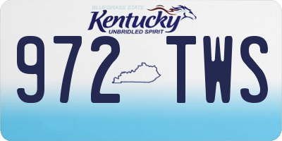 KY license plate 972TWS