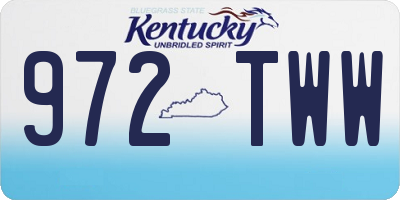 KY license plate 972TWW