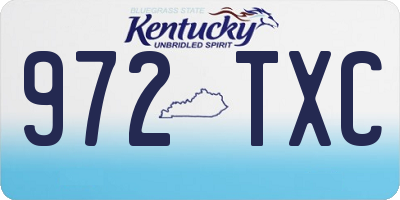 KY license plate 972TXC