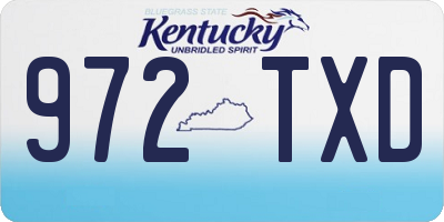 KY license plate 972TXD