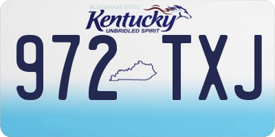 KY license plate 972TXJ