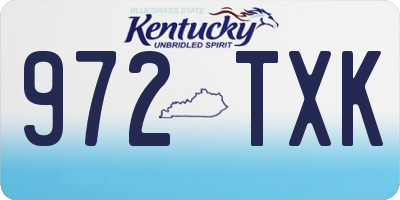 KY license plate 972TXK