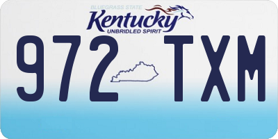 KY license plate 972TXM