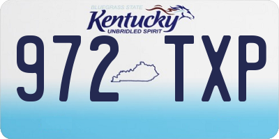 KY license plate 972TXP