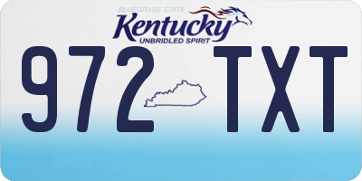 KY license plate 972TXT