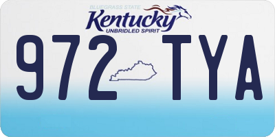 KY license plate 972TYA