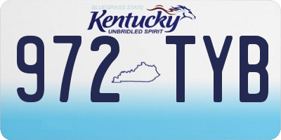 KY license plate 972TYB