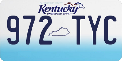KY license plate 972TYC
