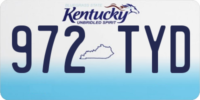 KY license plate 972TYD
