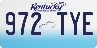 KY license plate 972TYE