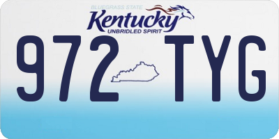 KY license plate 972TYG
