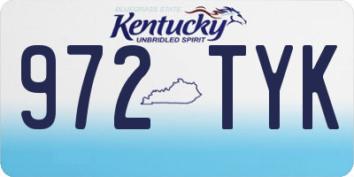 KY license plate 972TYK