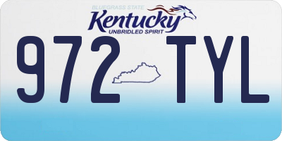 KY license plate 972TYL