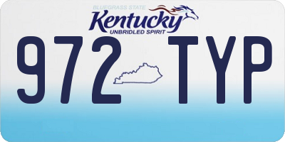 KY license plate 972TYP