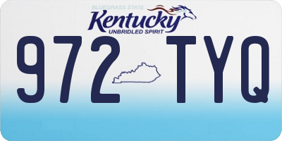 KY license plate 972TYQ