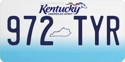 KY license plate 972TYR