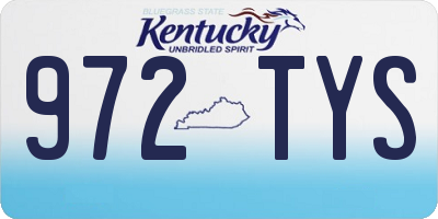 KY license plate 972TYS