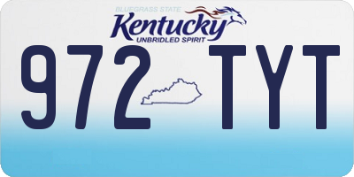 KY license plate 972TYT