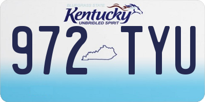 KY license plate 972TYU