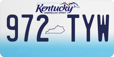 KY license plate 972TYW
