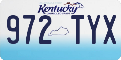 KY license plate 972TYX