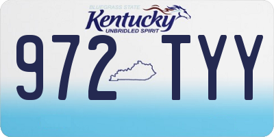 KY license plate 972TYY